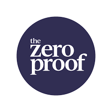 Logo with a dark blue circle containing the text 'the zero proof' in white letters.