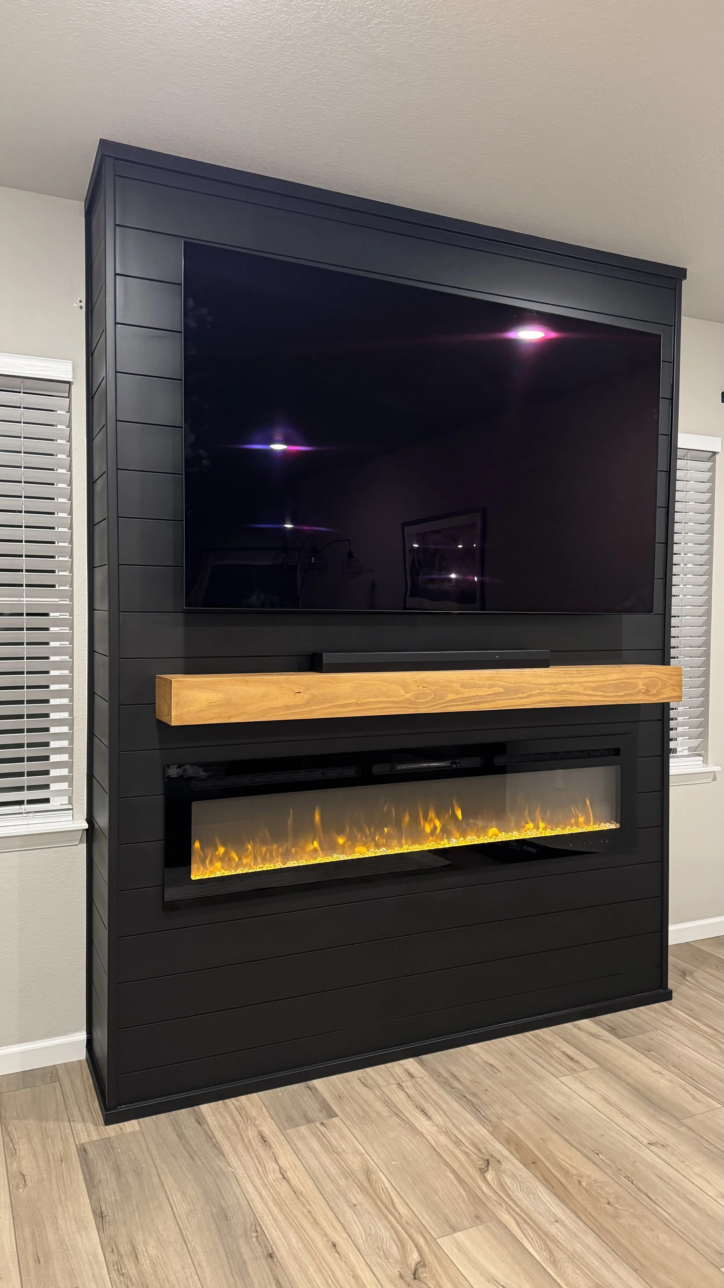 Shiplap Fireplace Media Wall in Sarasota, FL