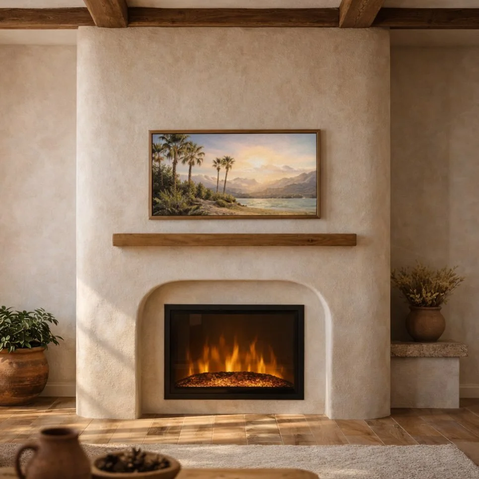 Mediterranean Hearth Wall | Florida Media Walls and Entertainment Build-In Centers | tvmediawall.com