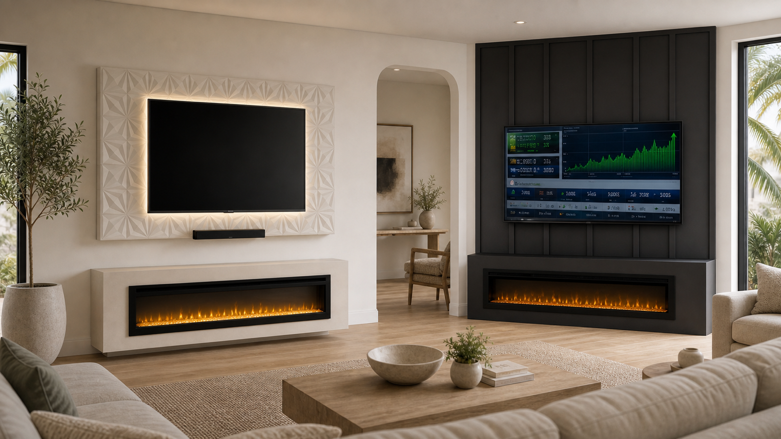 Cinema Fireplace Media Wall vs. Fireplace Media Accent Wall