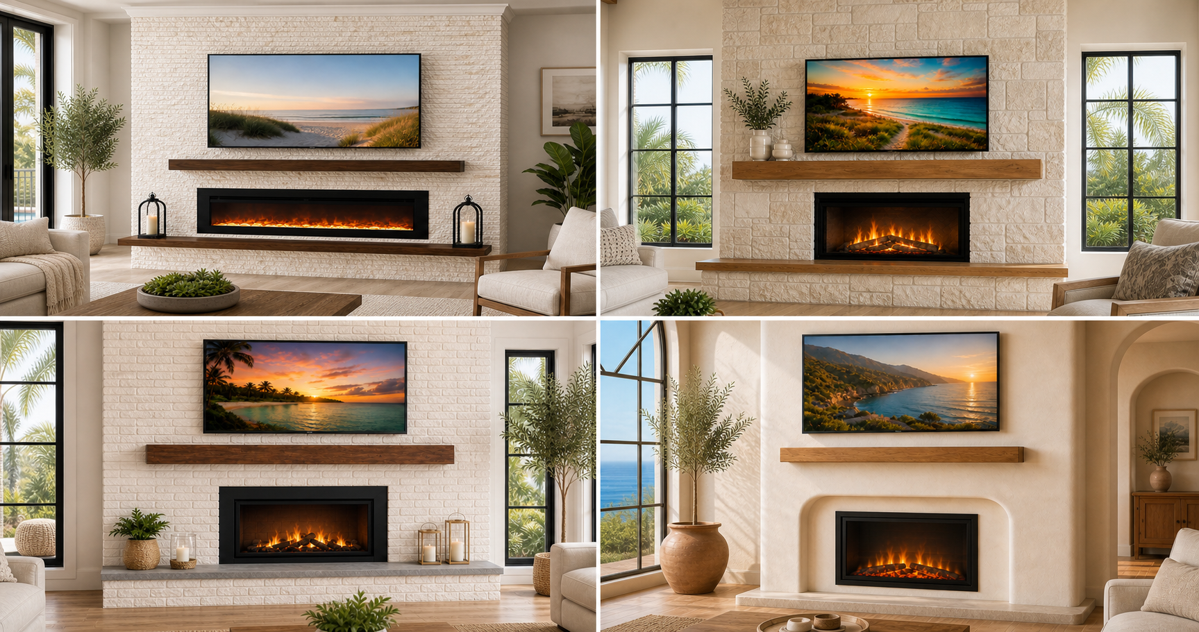Stone, Brick, or Limewash? Four Fireplace Media Wall Designs Compared