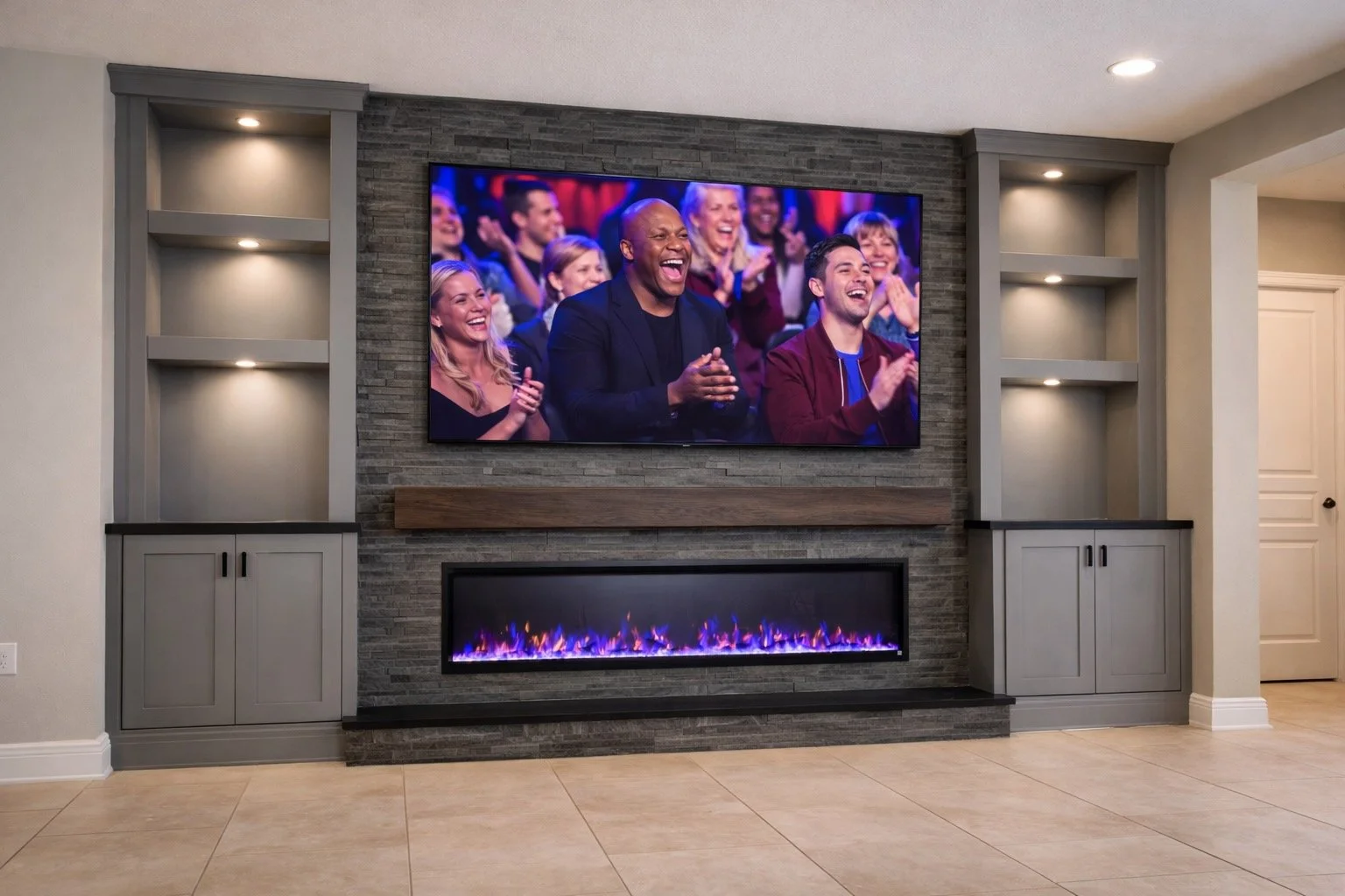 Stone Built-In Entertainment Center