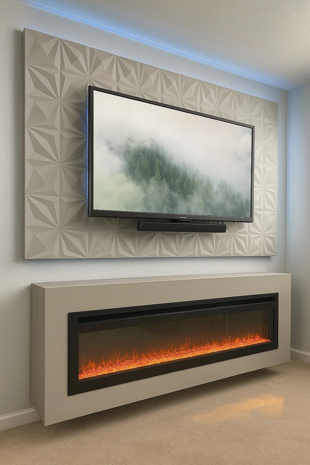 Cinema Fireplace Media Wall