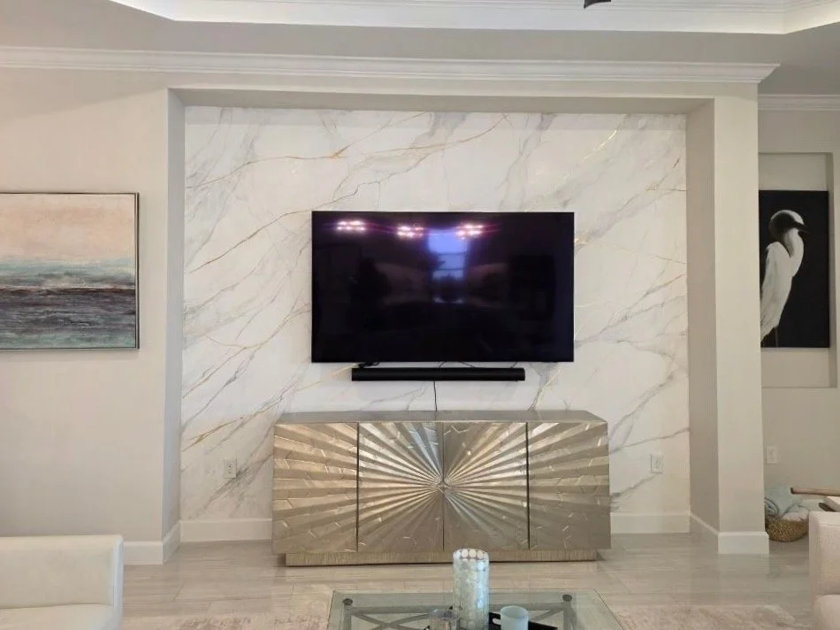 Luxury Venetian Plaster TV Wall in Sarasota, Florida