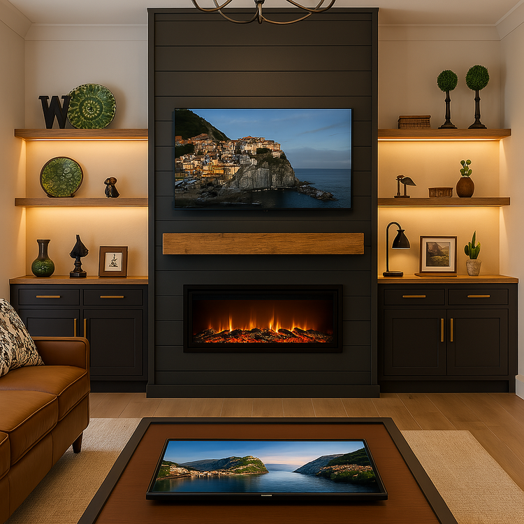Classic Floor-to-Ceiling Built-Out Media Wall with Fireplace and Storage C2-001_01.webp