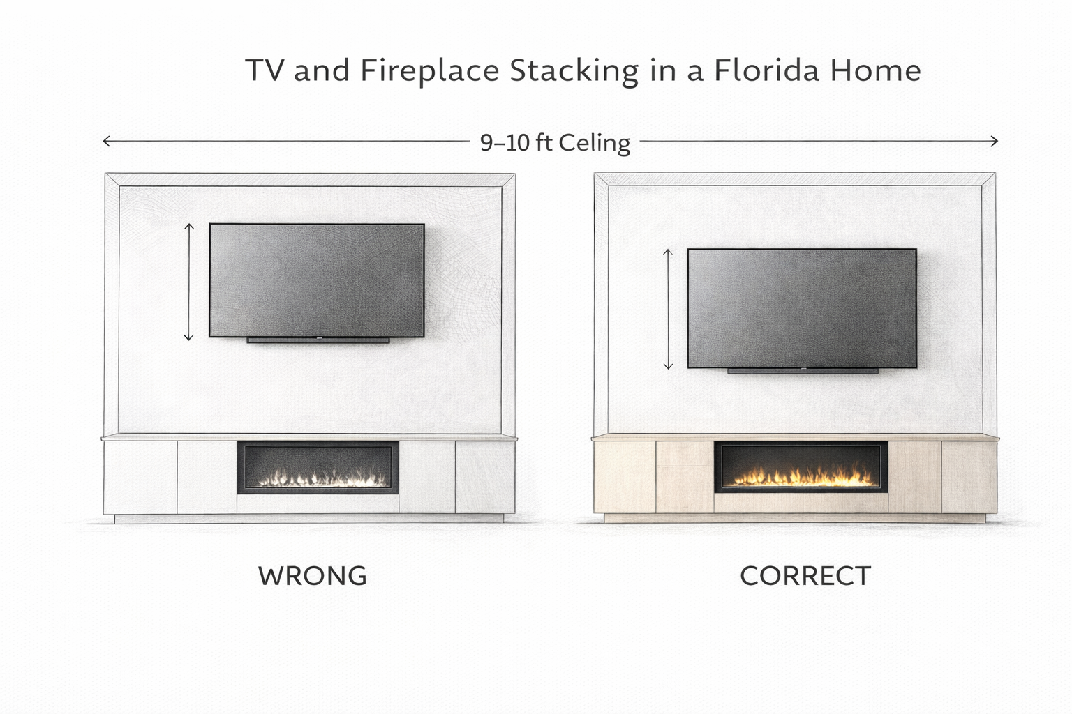 TV and Fireplace Media Walls in Tampa Bay Living Rooms