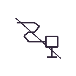 Diagram of a network with nodes and connections, including a computer monitor and a square representing a server or network device.