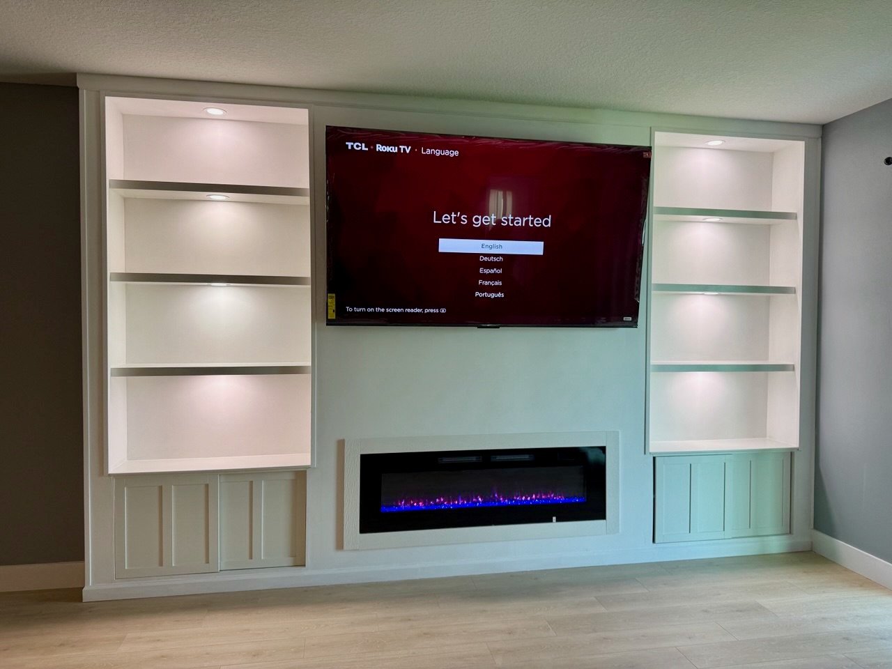 Limewash Built-In Entertainment Center in Bradenton (Sarasota Area), Florida