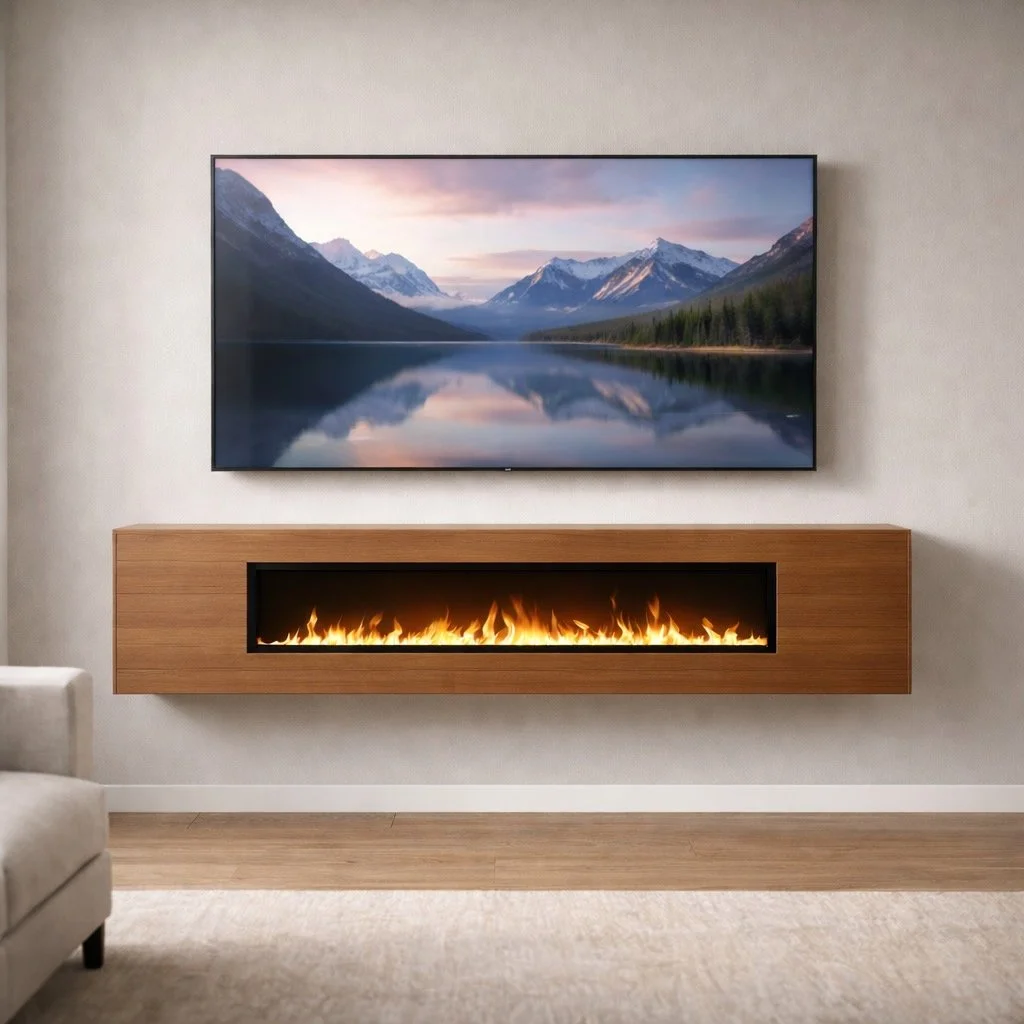 Ember Core Wall-Mounted Fireplace Media Wall, $2,500