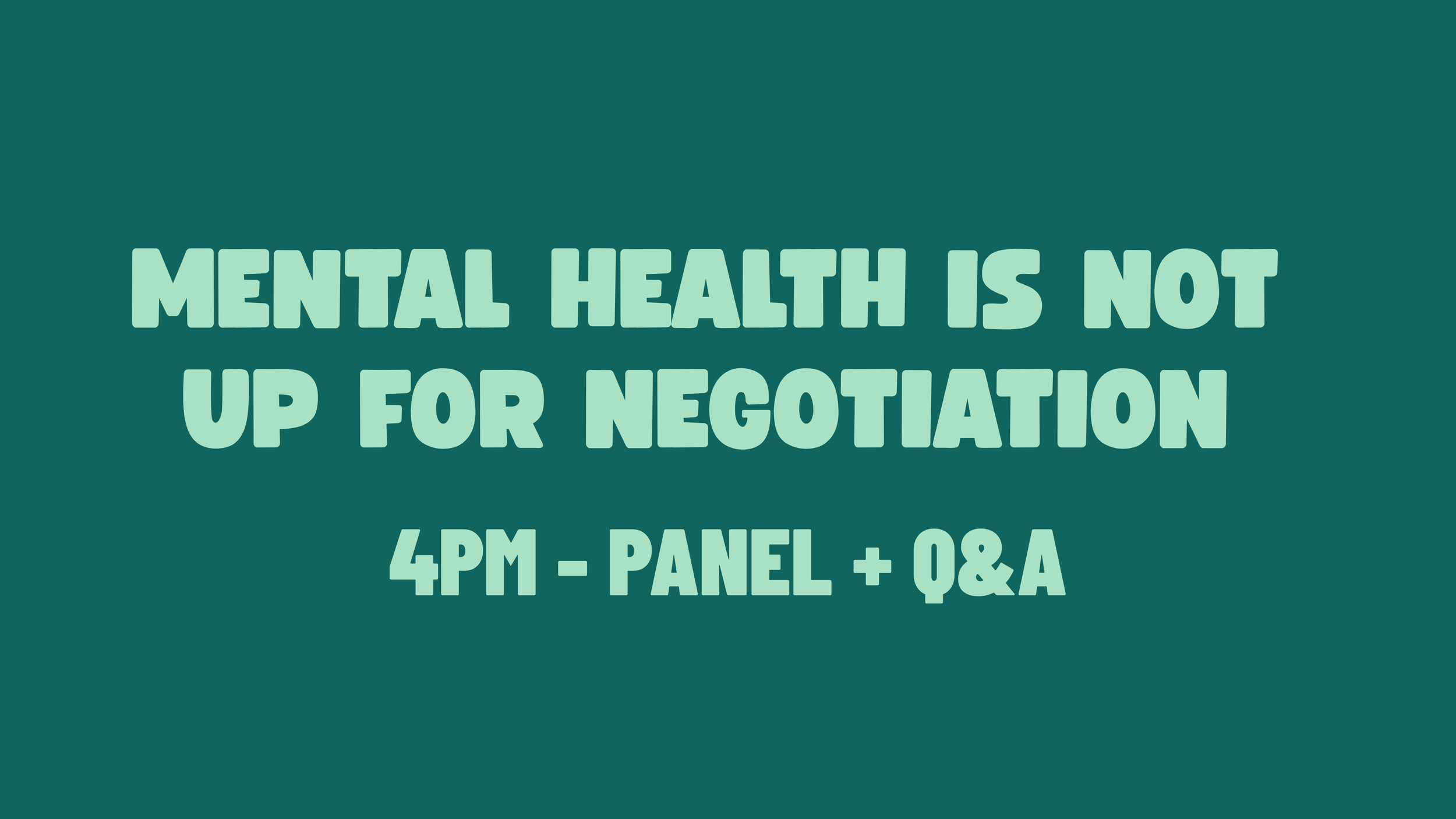 Mental Health Is NOT Up for Negotiation