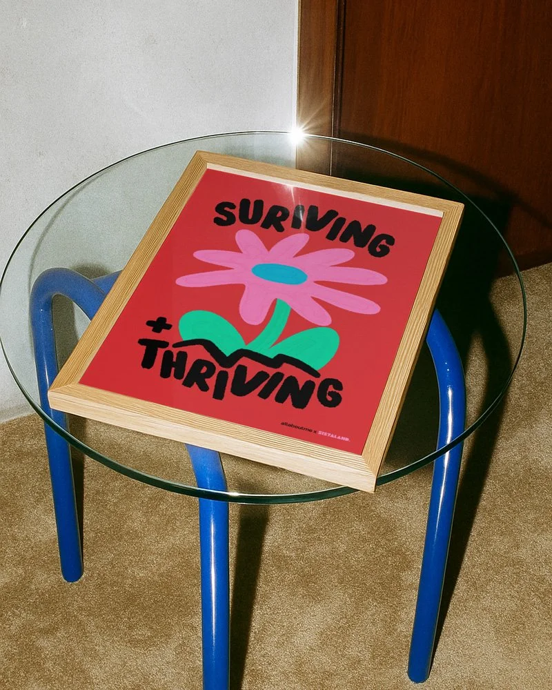 Surviving-&-Thriving-Flower-Print-–-All-About-Me-x-Sista-Land-Collaboration-_-Empowerment-Art-_-Framed-Table---Red.jpg