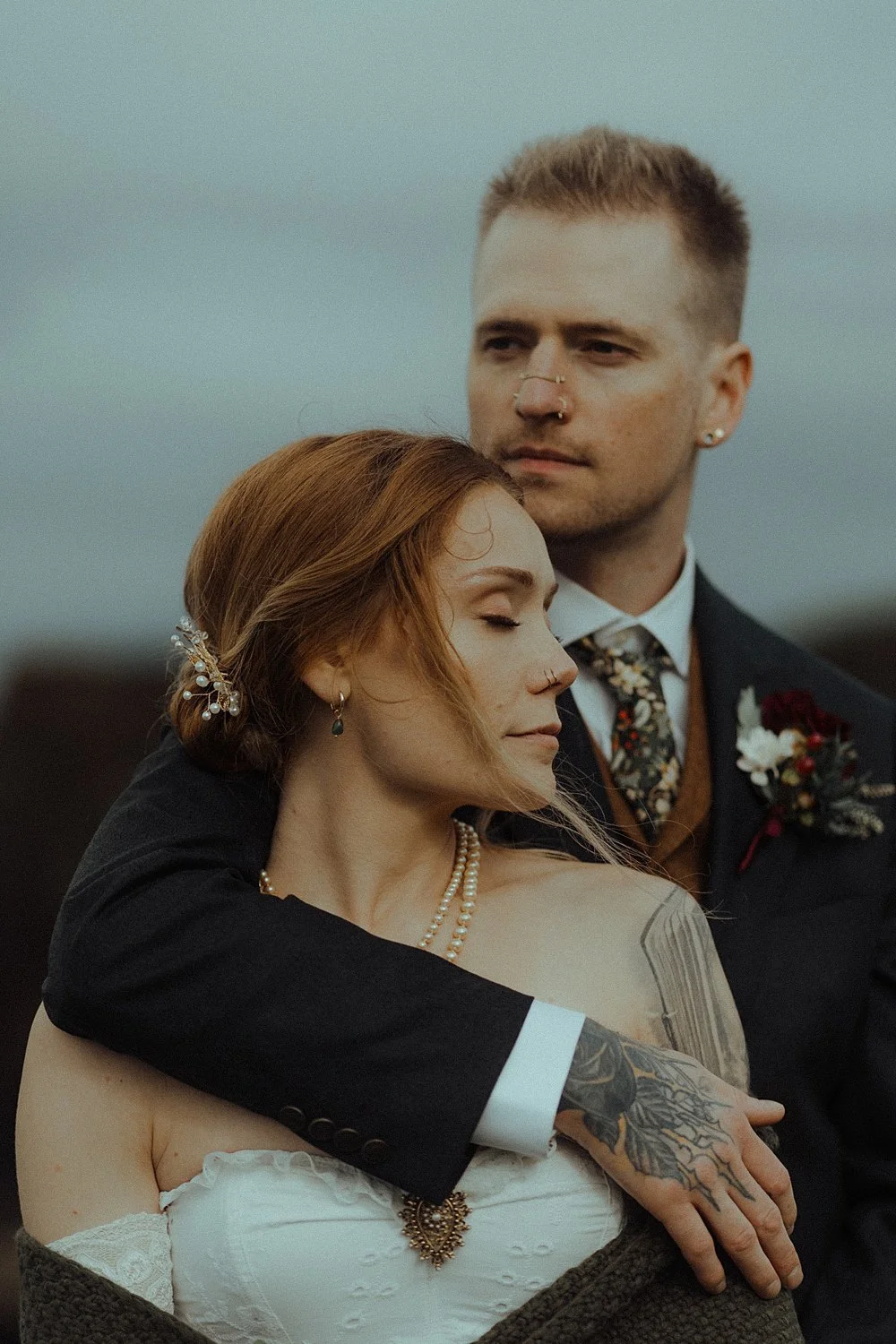 isle of skye elopement photography brothers point bride and groom portraits emotional