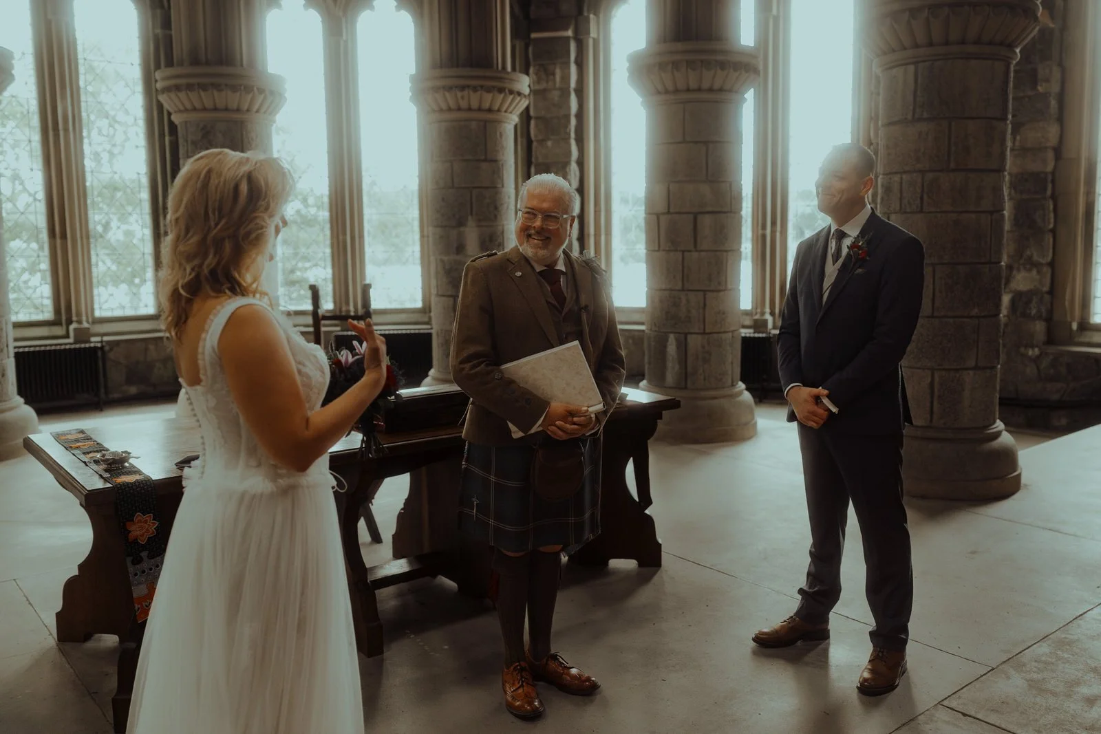 st conans kirk elopement photography bride and groom humanist ceremony