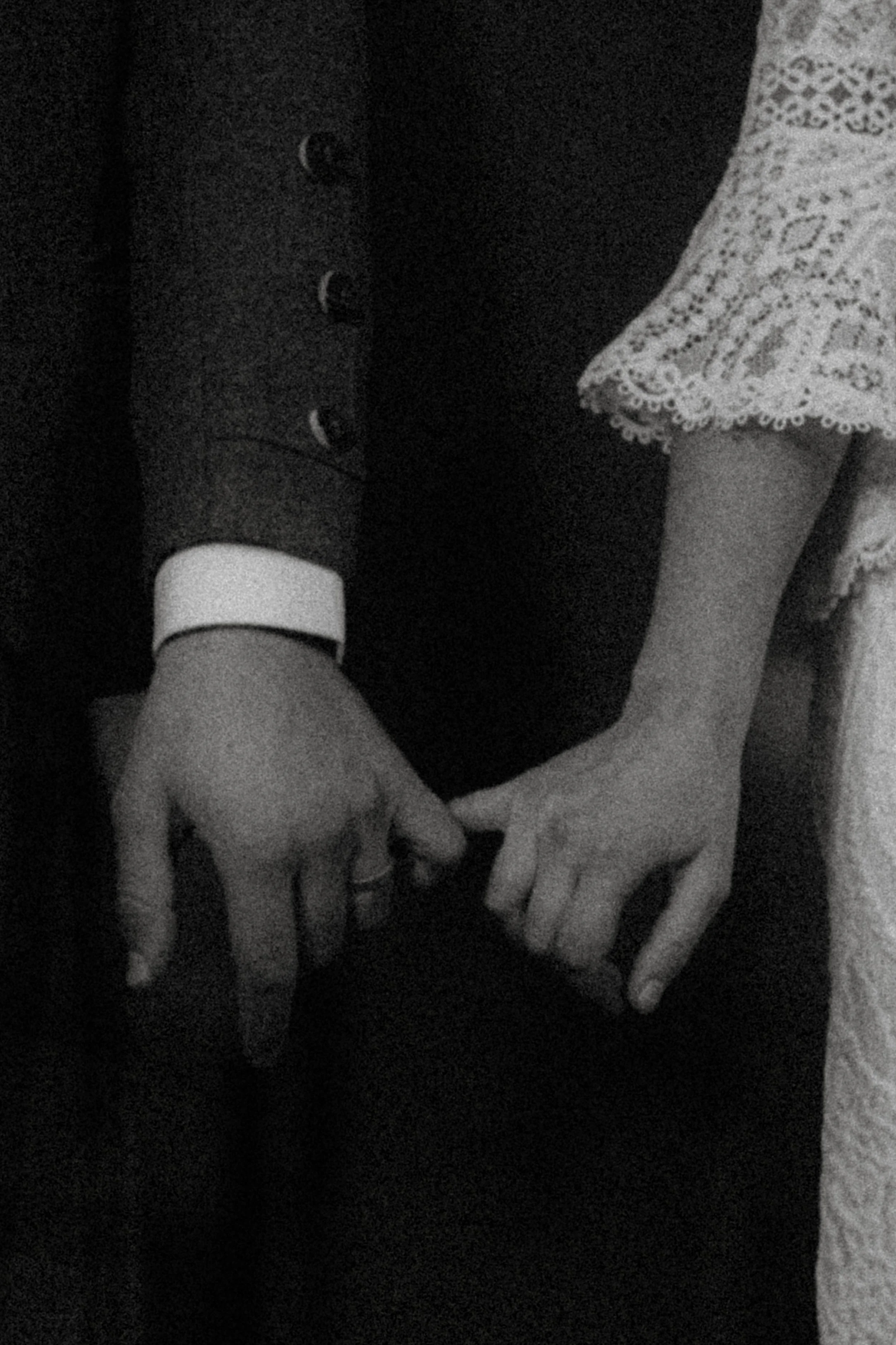 scottish elopement photography bride and groom first touch pinkies