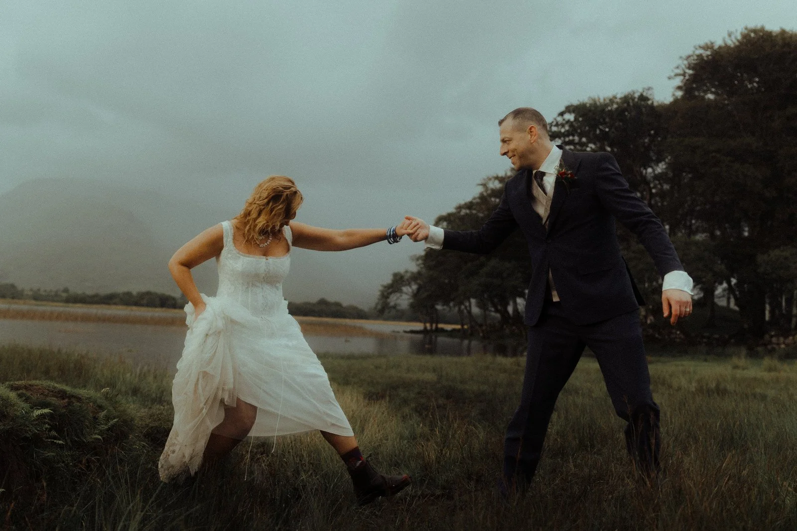 kilchurn elopement photo adventurous bride and groom photo