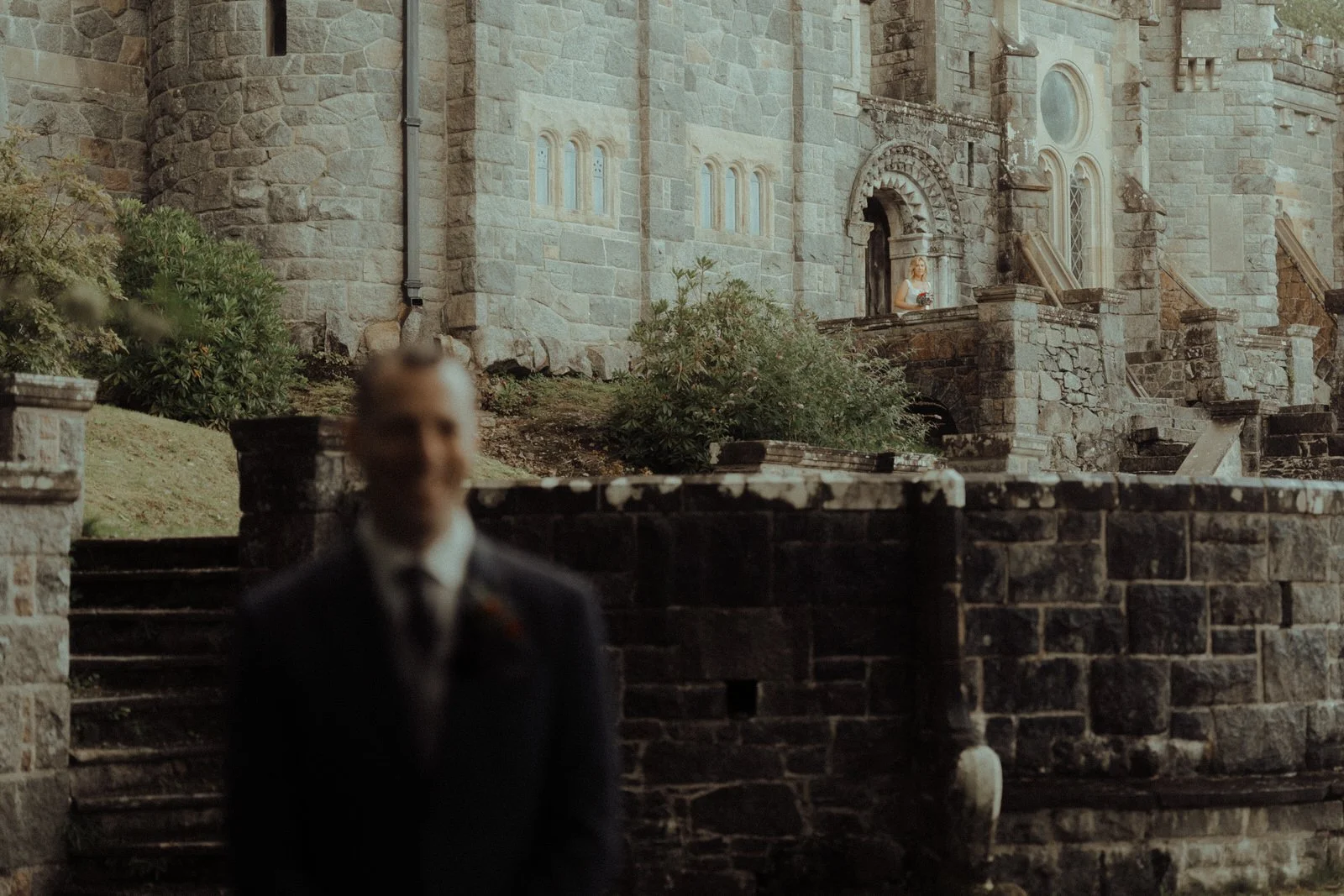 st conans kirk elopement photography bride and groom first look outdoors