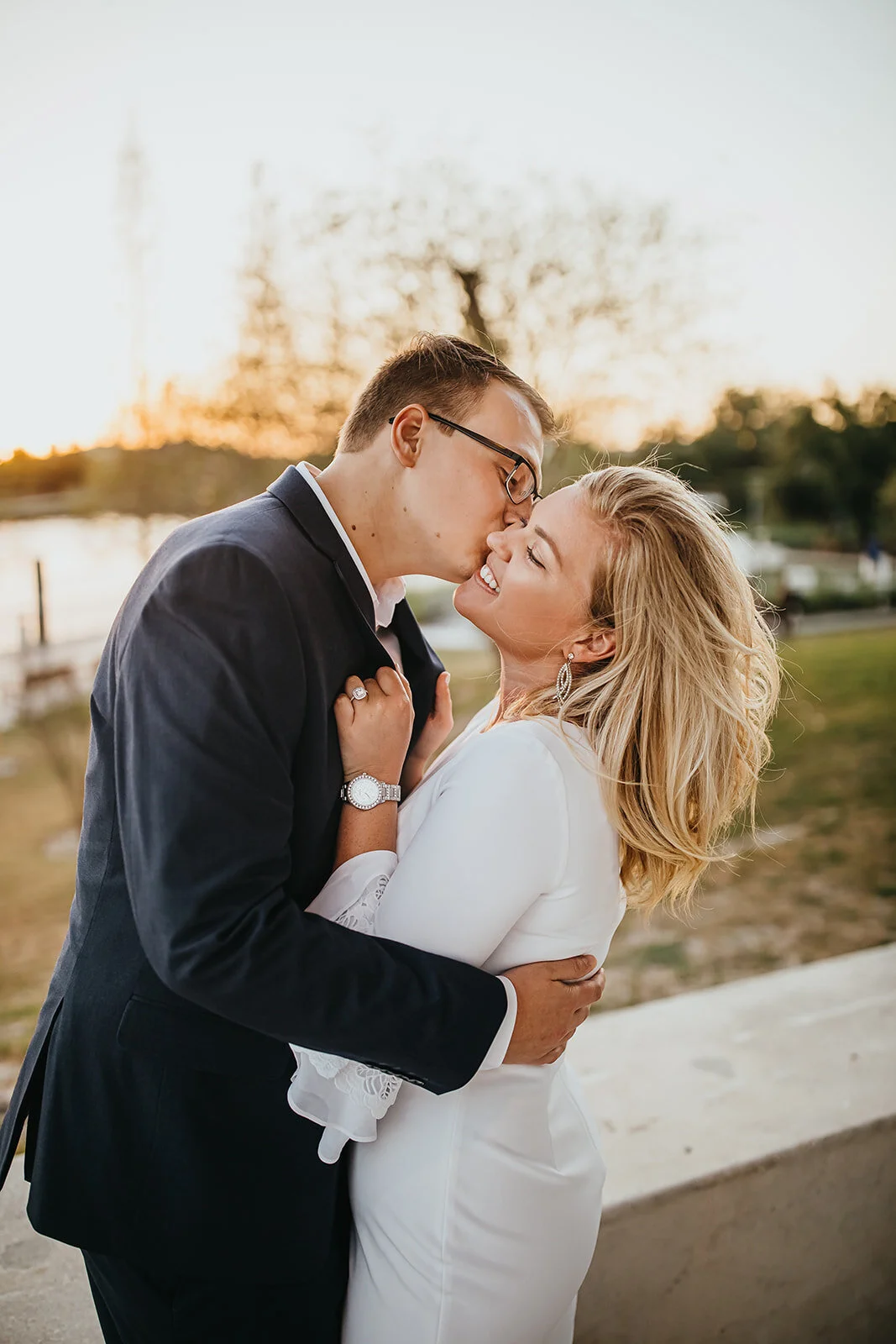 Katie + Hunter's Riverwalk Engagement