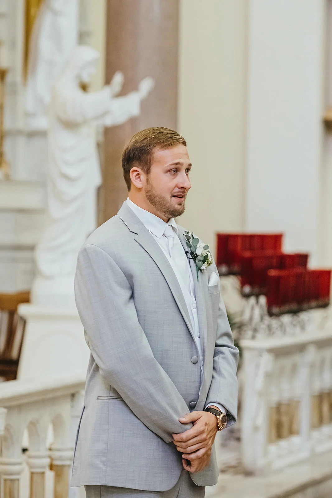 Rad Red Creative Tampa Wedding Photographer Downtown Tampa Wedding Sacred Heart COVID Wedding