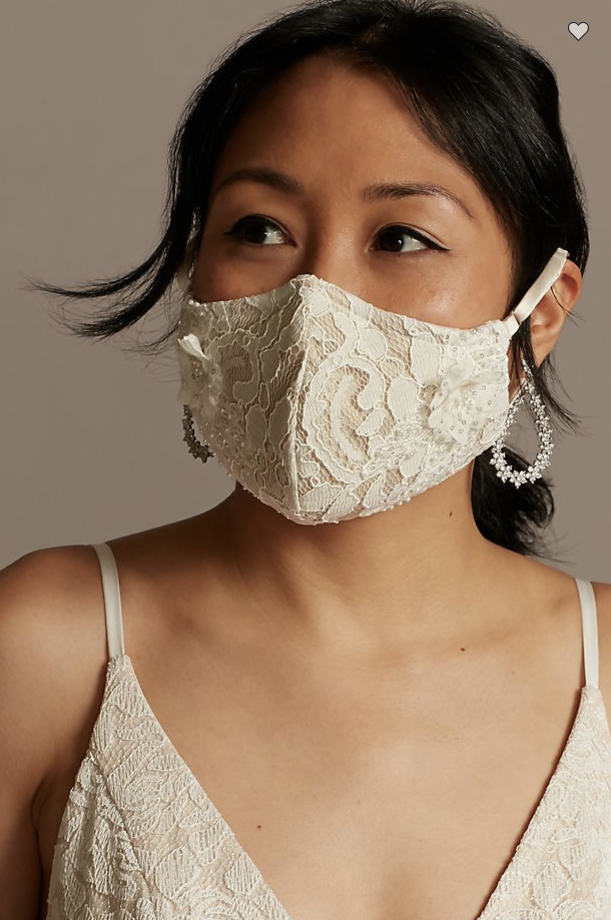 Embroidered Mask - Photo from DavidsBridal.com