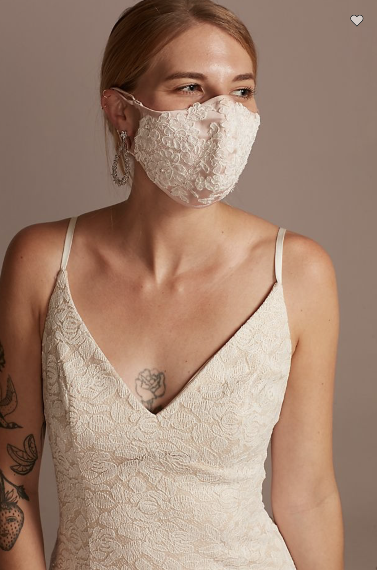Satin Applique Mask - Photo from DavidsBridal.com