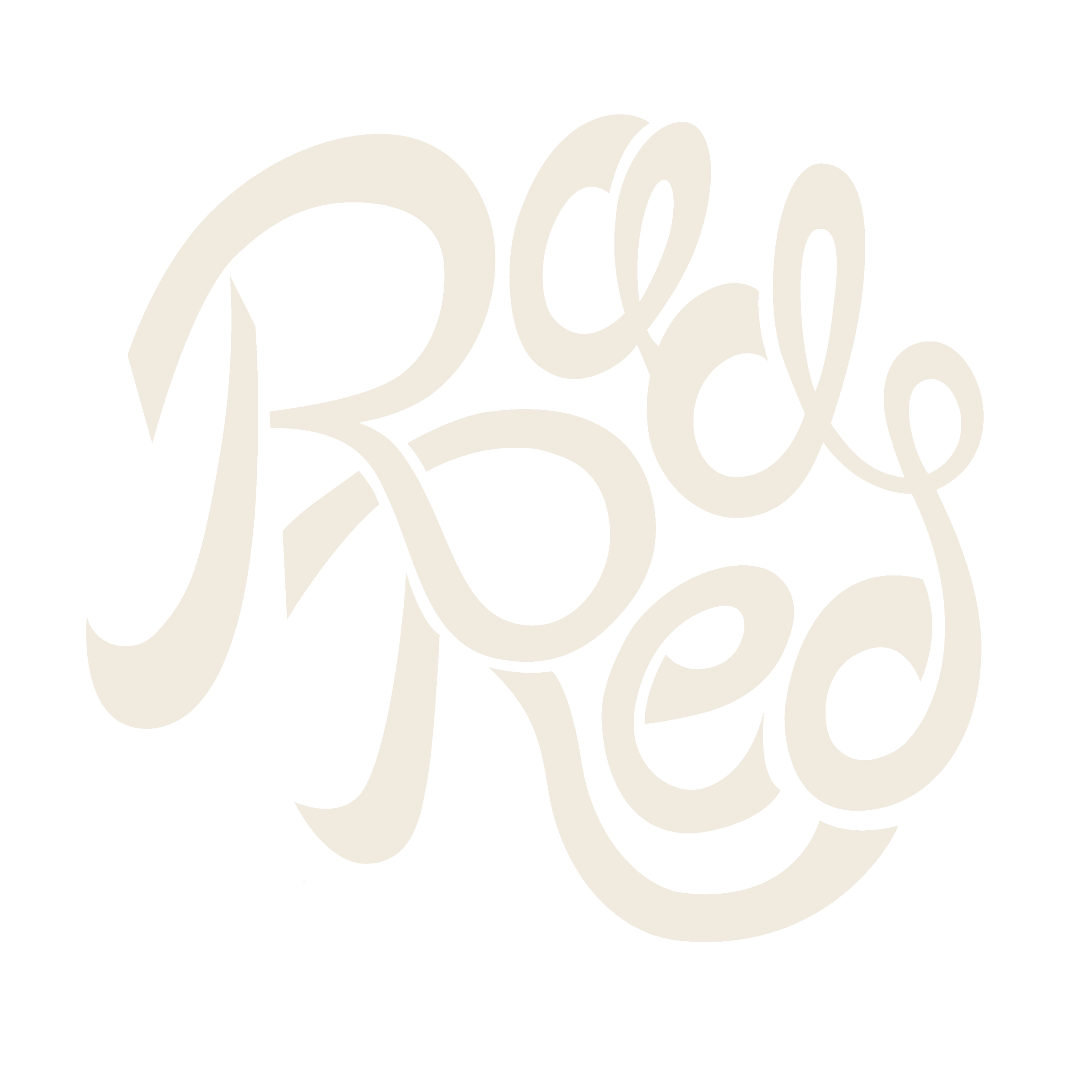 Stylized handwritten text saying "Bold and Red" with a black background.