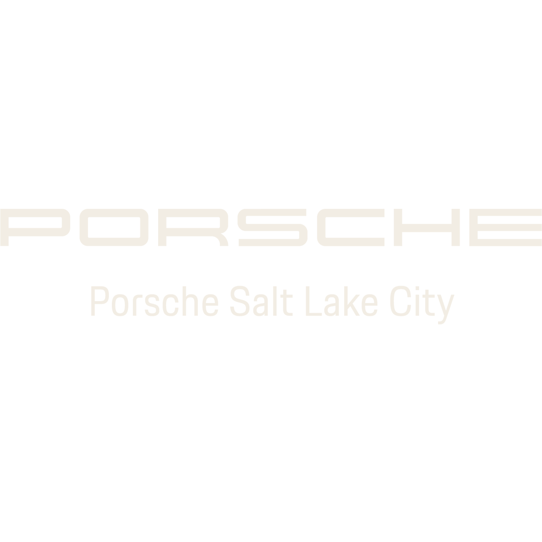 Porsche logo with 'Porsche Salt Lake City' text beneath it.