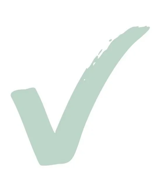 Light green checkmark on a white background.