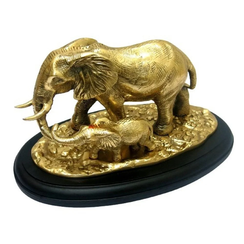 Mother and Calf Elephant Sculpture