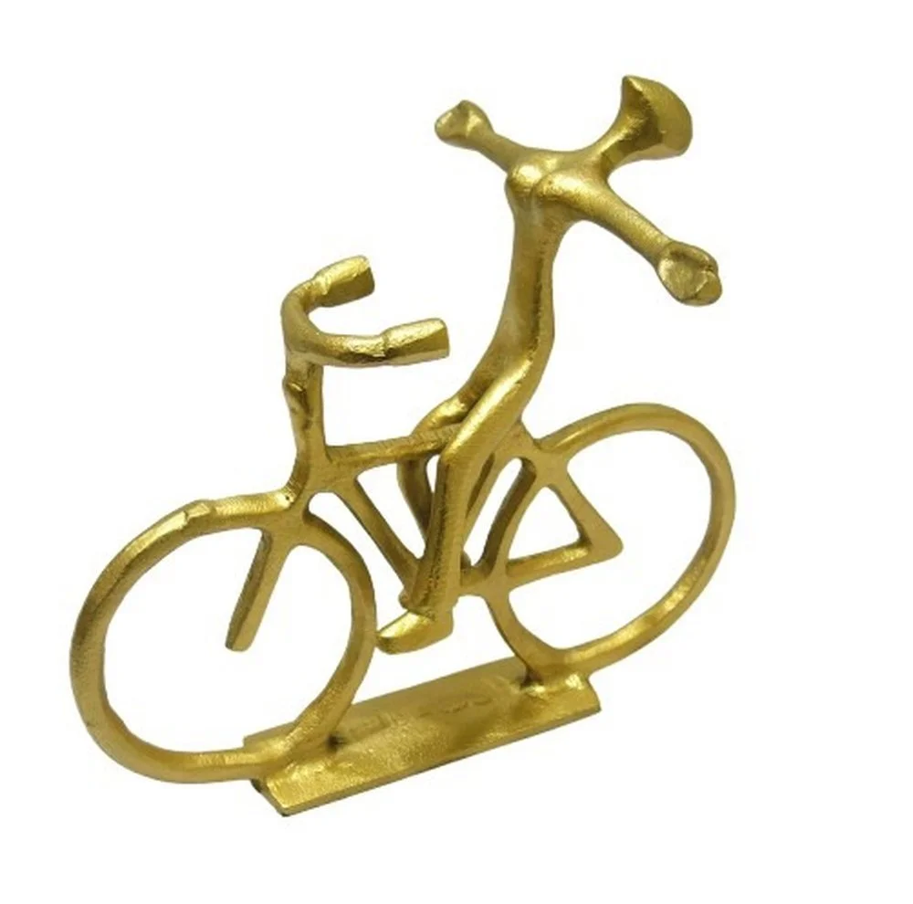 Abstract Metal Cyclist Sculpture