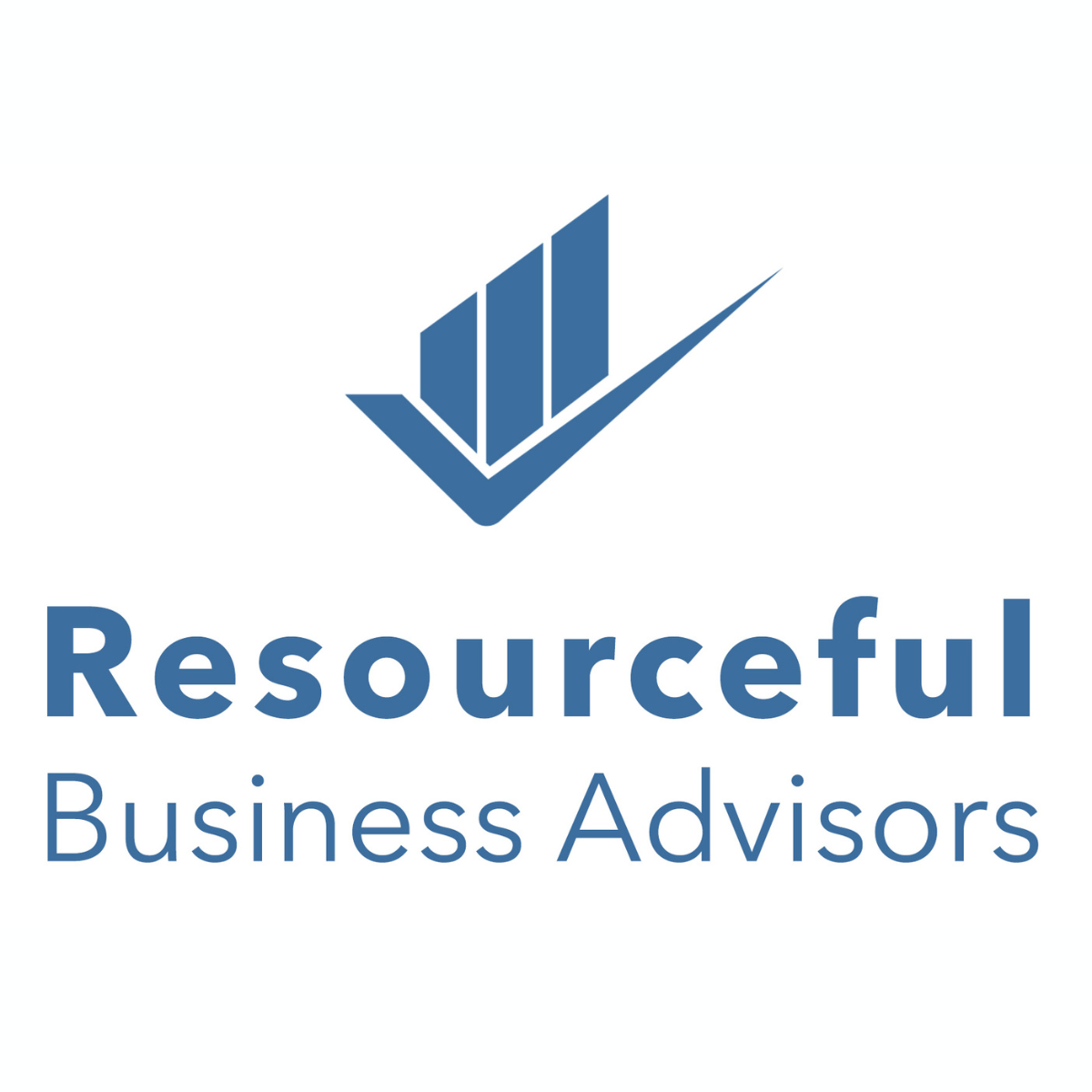 Logo of Resourceful Business Advisors featuring a stylized bar chart with an upward arrow and text.