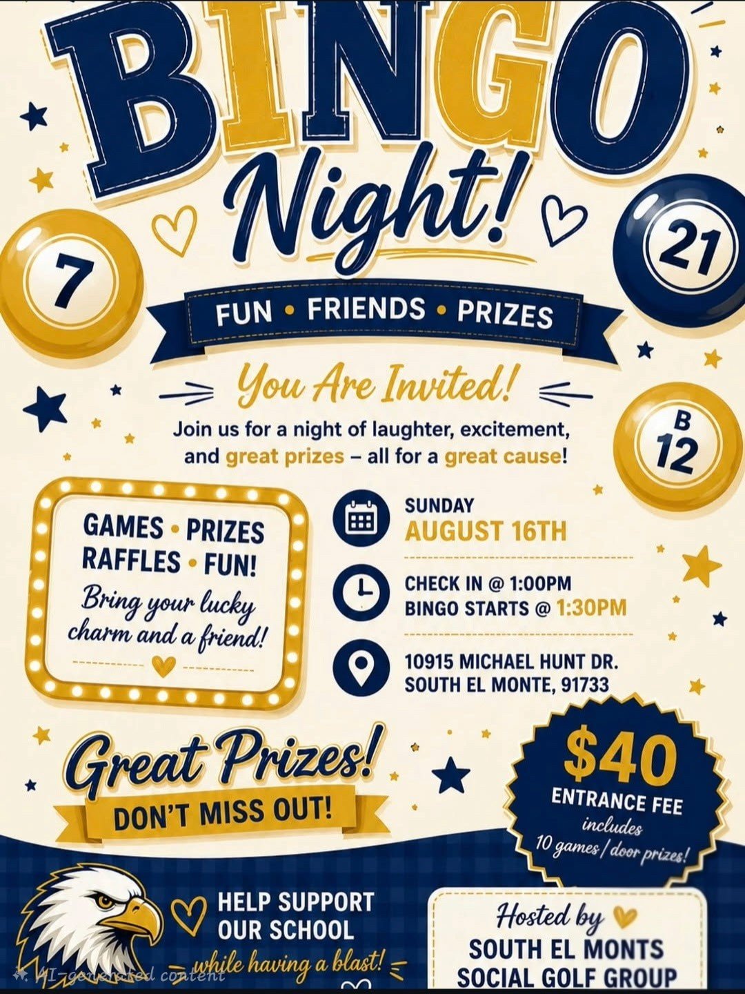 Bingo Night August 16th 