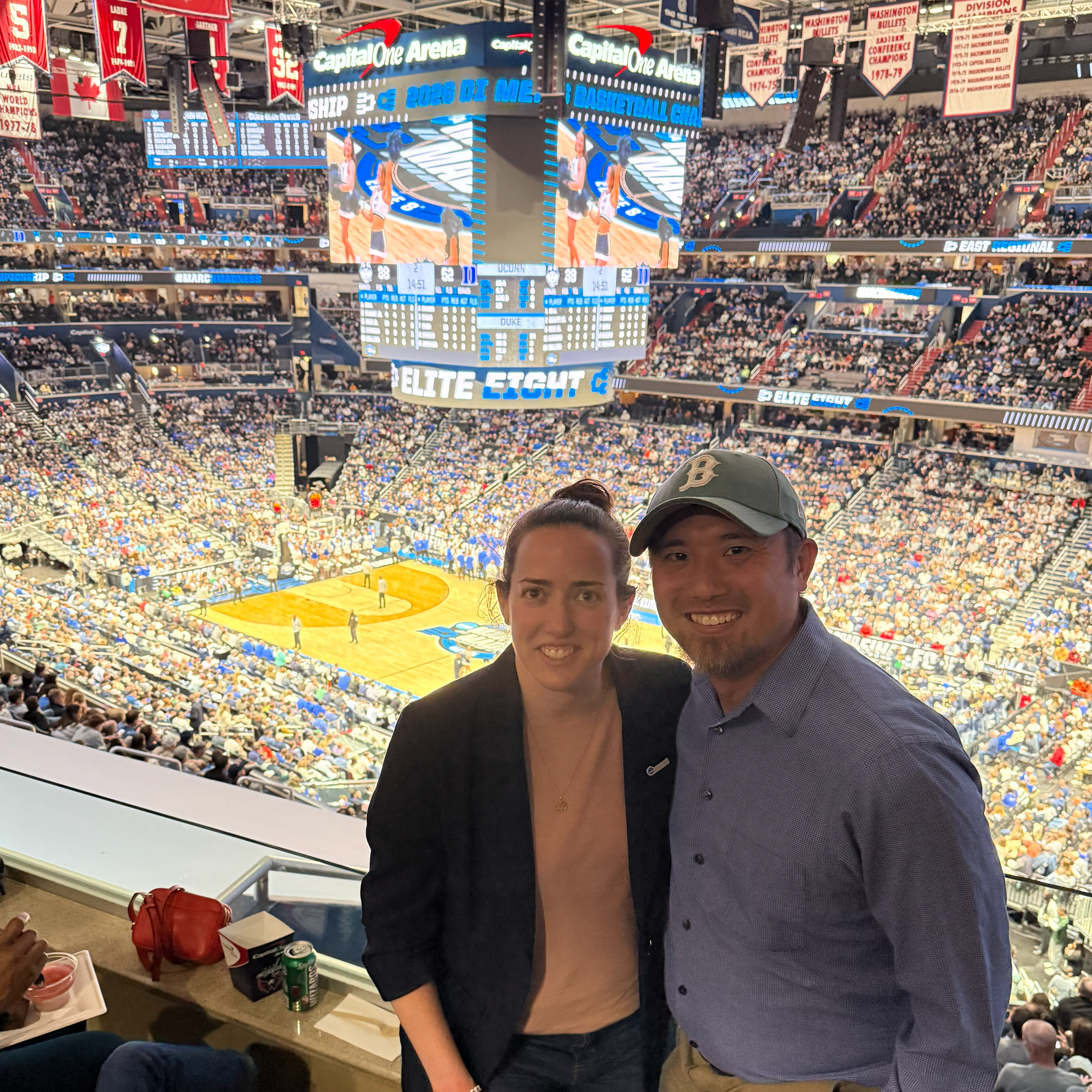 Doug and Atlantic East Commissioner Rebecca Mullen at the NCAA Division I Men's Basketball Regional (2026)