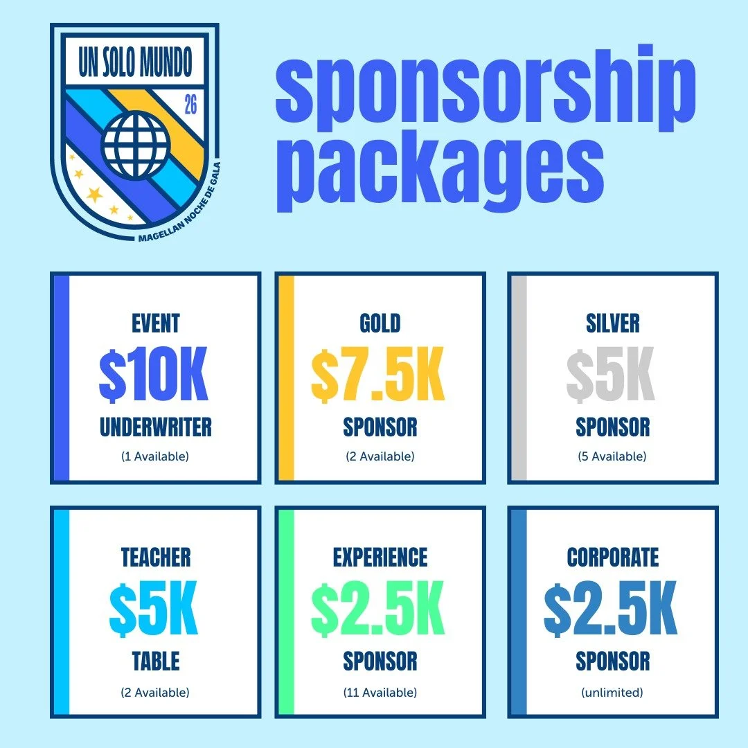 You can help make Noche de Gala possible!
Choose a sponsorship level that fits your family or business and make a real impact on our school community. 

See what&rsquo;s included at every level at nochedegala.org