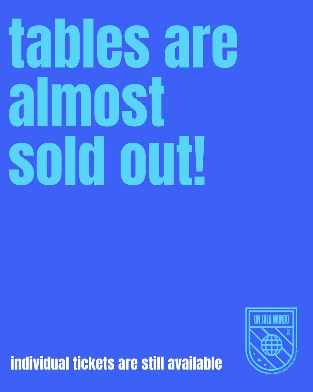 Tables are going fast 🎟️🔥

Only 1 VIP and 1 regular table left.

Individual tickets are still available &mdash; for now.

Don&rsquo;t wait! Secure your spot at nochedegala.org ✨