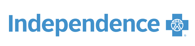 The word 'Independence' written in blue letters with a blue icon of a scale inside a square next to it.