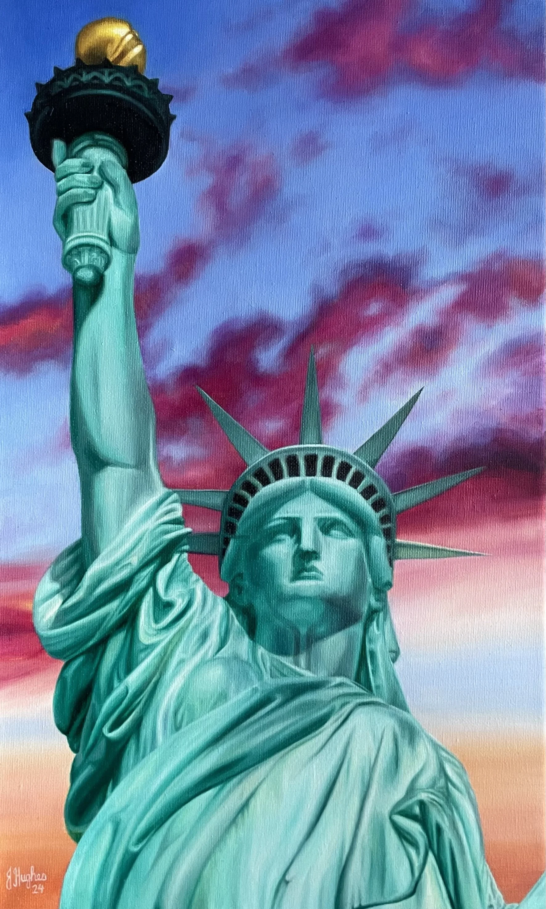 "Lady Liberty" 30x50cm oil on canvas