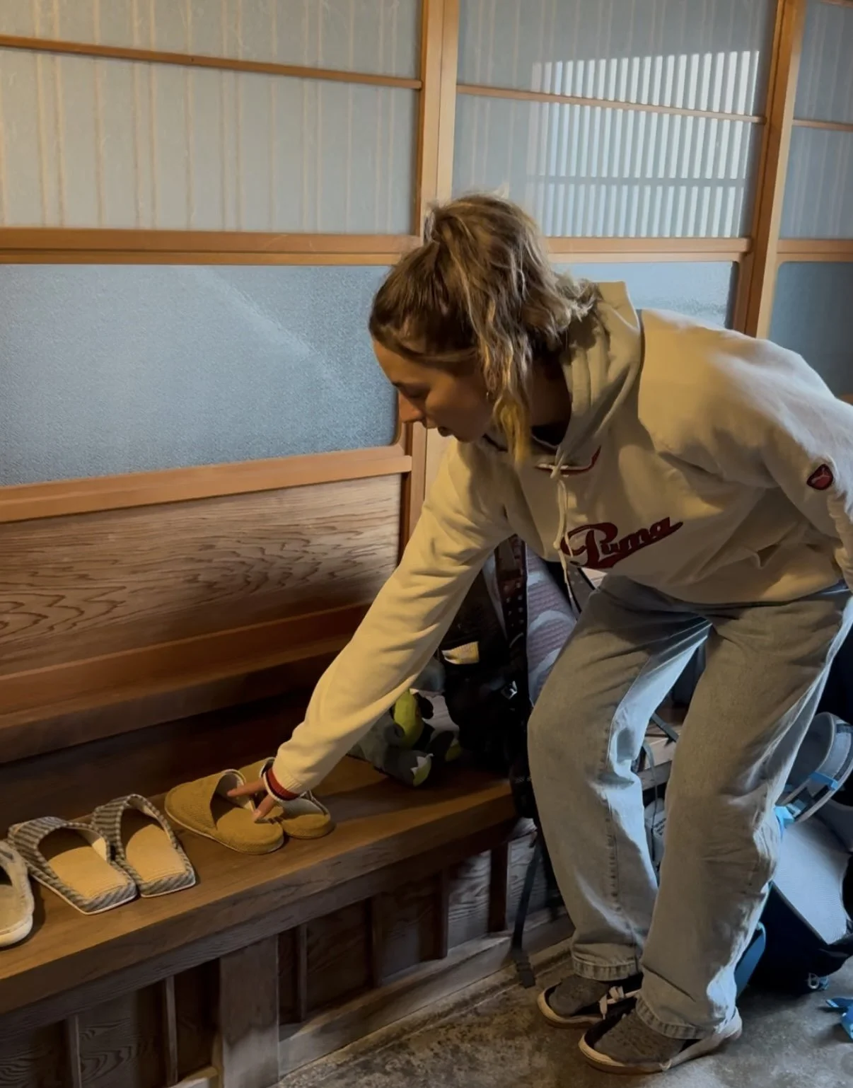 choosing your slippers on arrival