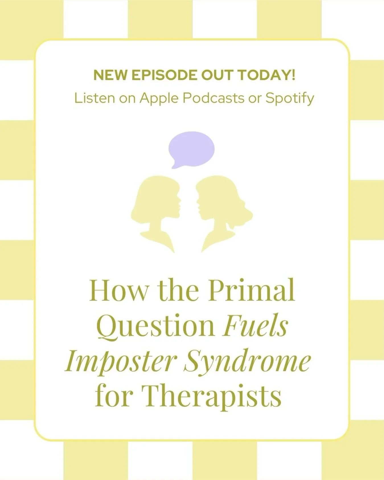 Today on the podcast, we&rsquo;re talking about how the primal question fuels imposter syndrome for therapists - and what to do in the moment when it shows up.

This episode is acknowledging that sometimes we do let imposter syndrome sneak in while w