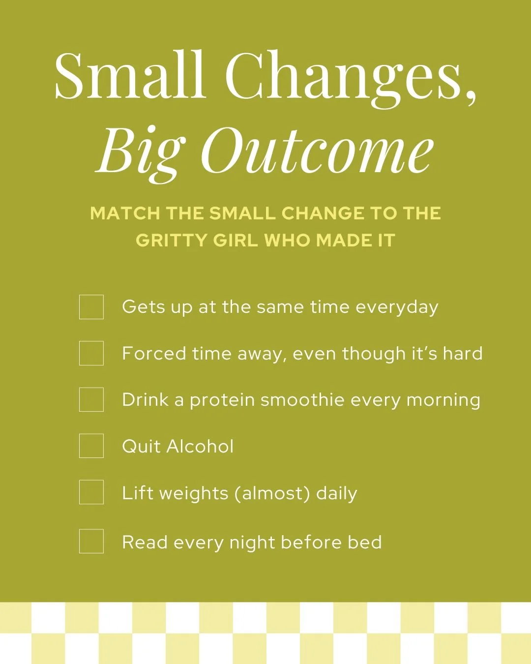 The theme of this months Grit Kit is all about habits. 

Small changes. Big outcomes. 

Let&rsquo;s make it personal ☺️ 

Which habits belong to Stef and which belong to Cathy? 👀

Drop your guesses in the comments ⬇️