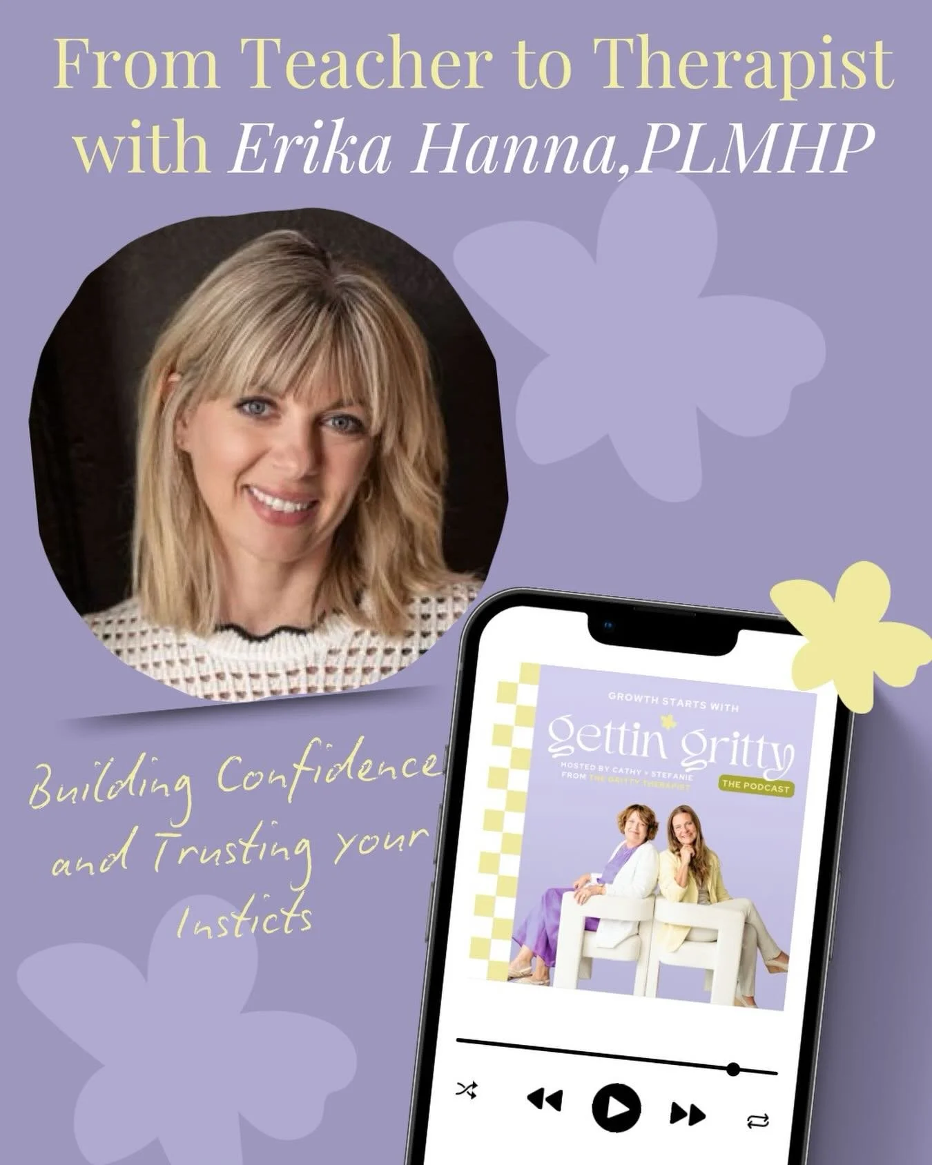 New Episode alert! 🔔 

What does grit look like when life doesn&rsquo;t follow the plan? 

We just released part one of our two-part episode of The Gettin&rsquo; Gritty Podcast for Mental Health Therapists, where we sit down with therapist Erika Han