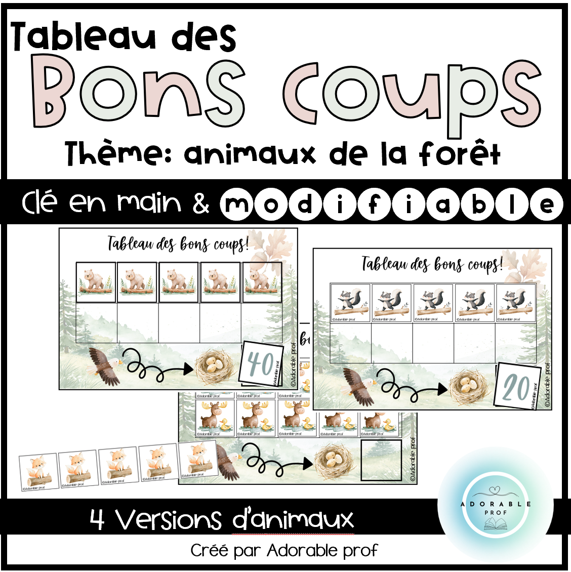 Émulation individuelle- animaux de la forêt- MODIFIABLE