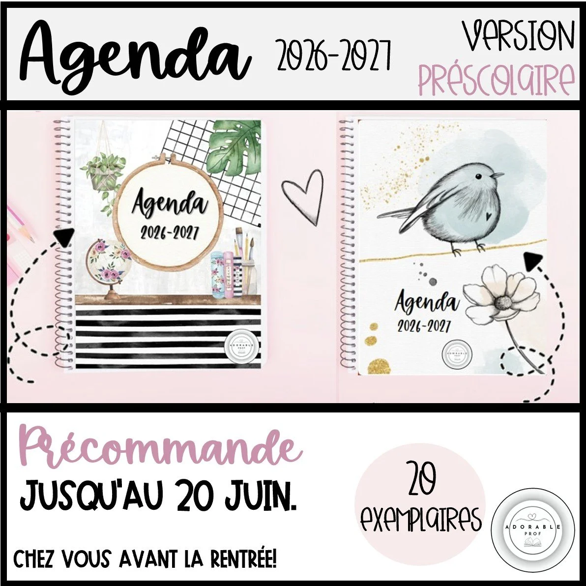 PRÉ-COMMANDE | Agenda 26-27 (Version physique) -PRÉSCOLAIRE