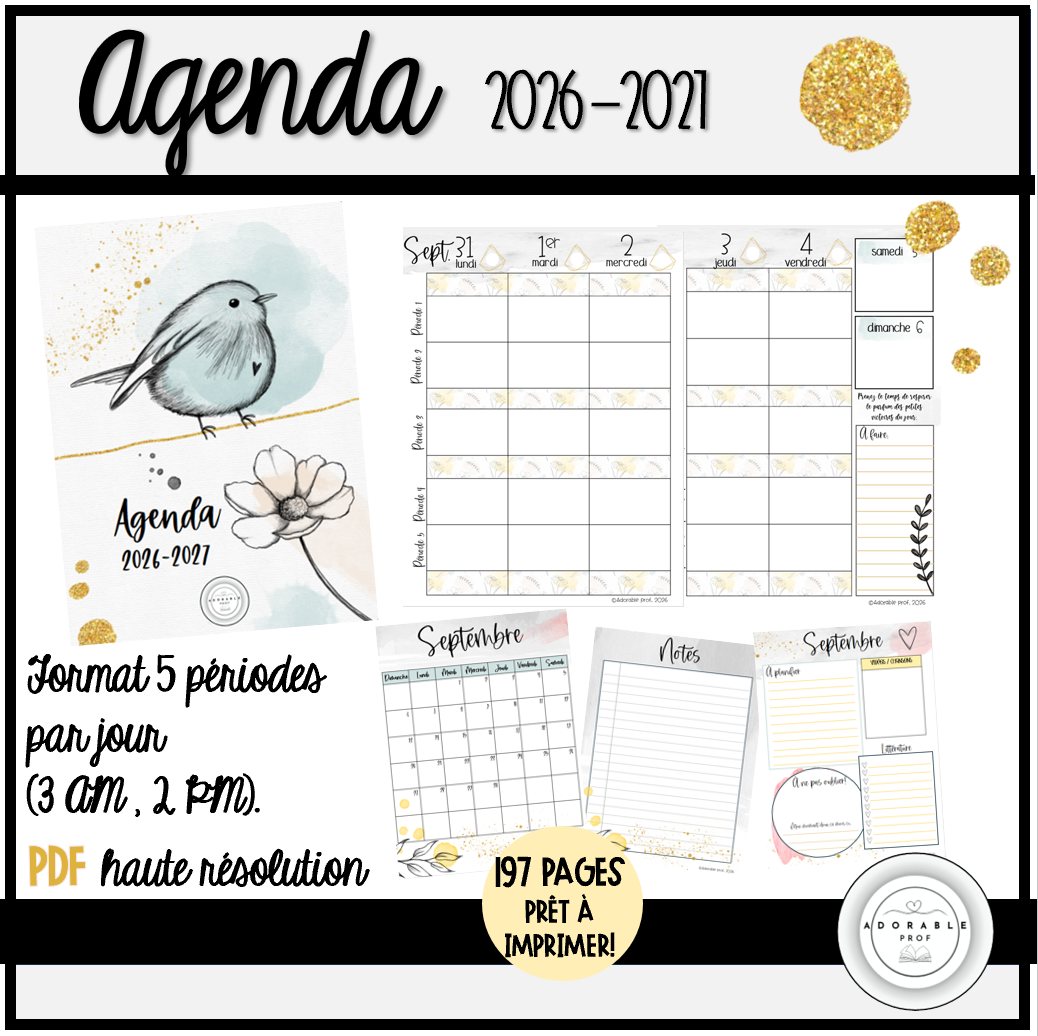 Agenda 2026-2027- Aquarelle & Nature