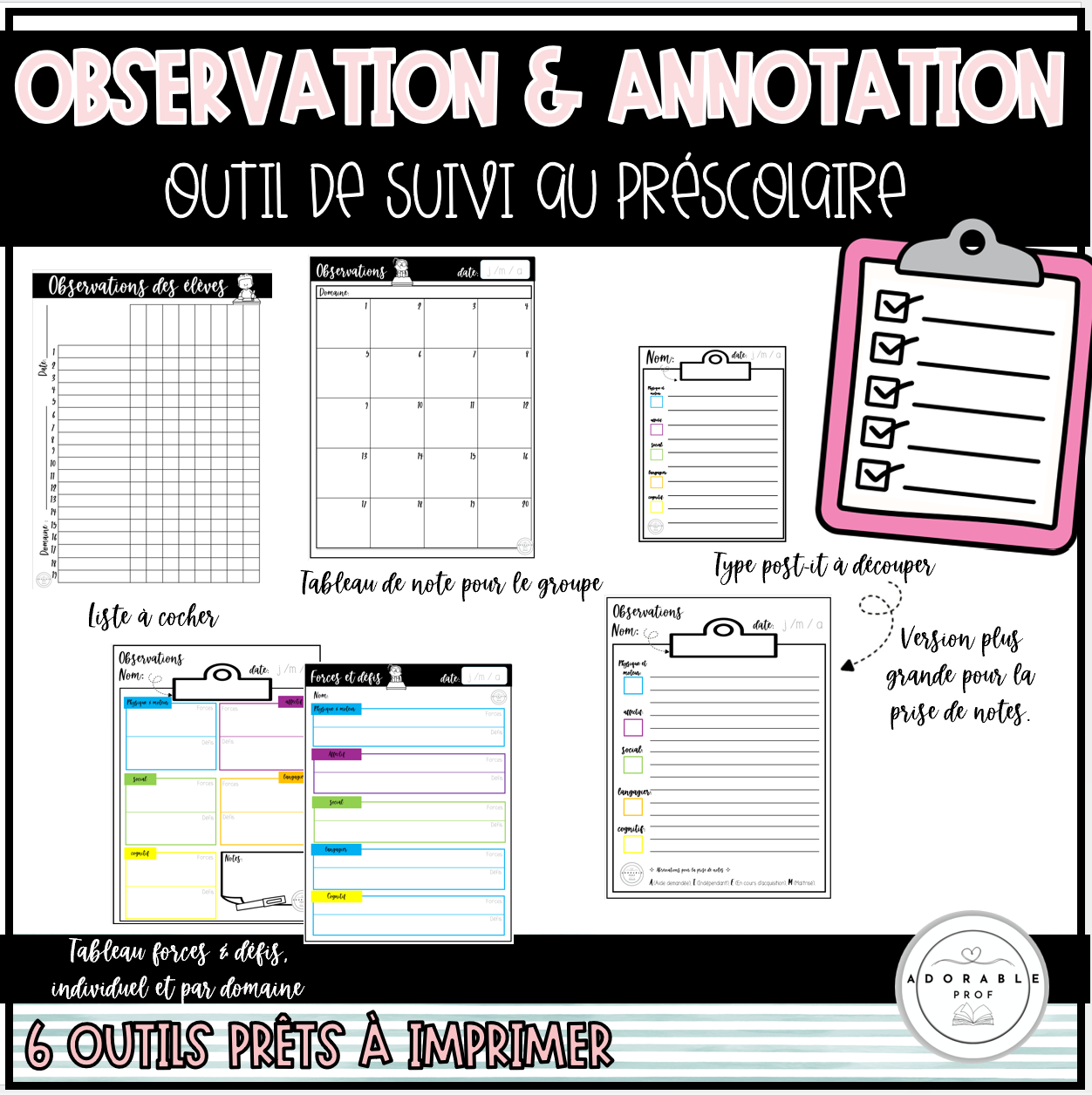 Observation & annotation- outils de suivi au préscolaire