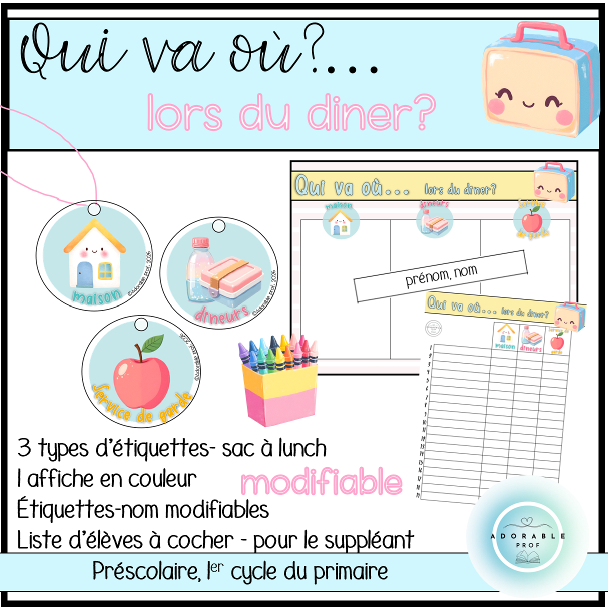 Qui va où... lors du dîner ? | Gestion des routines et affichage du midi