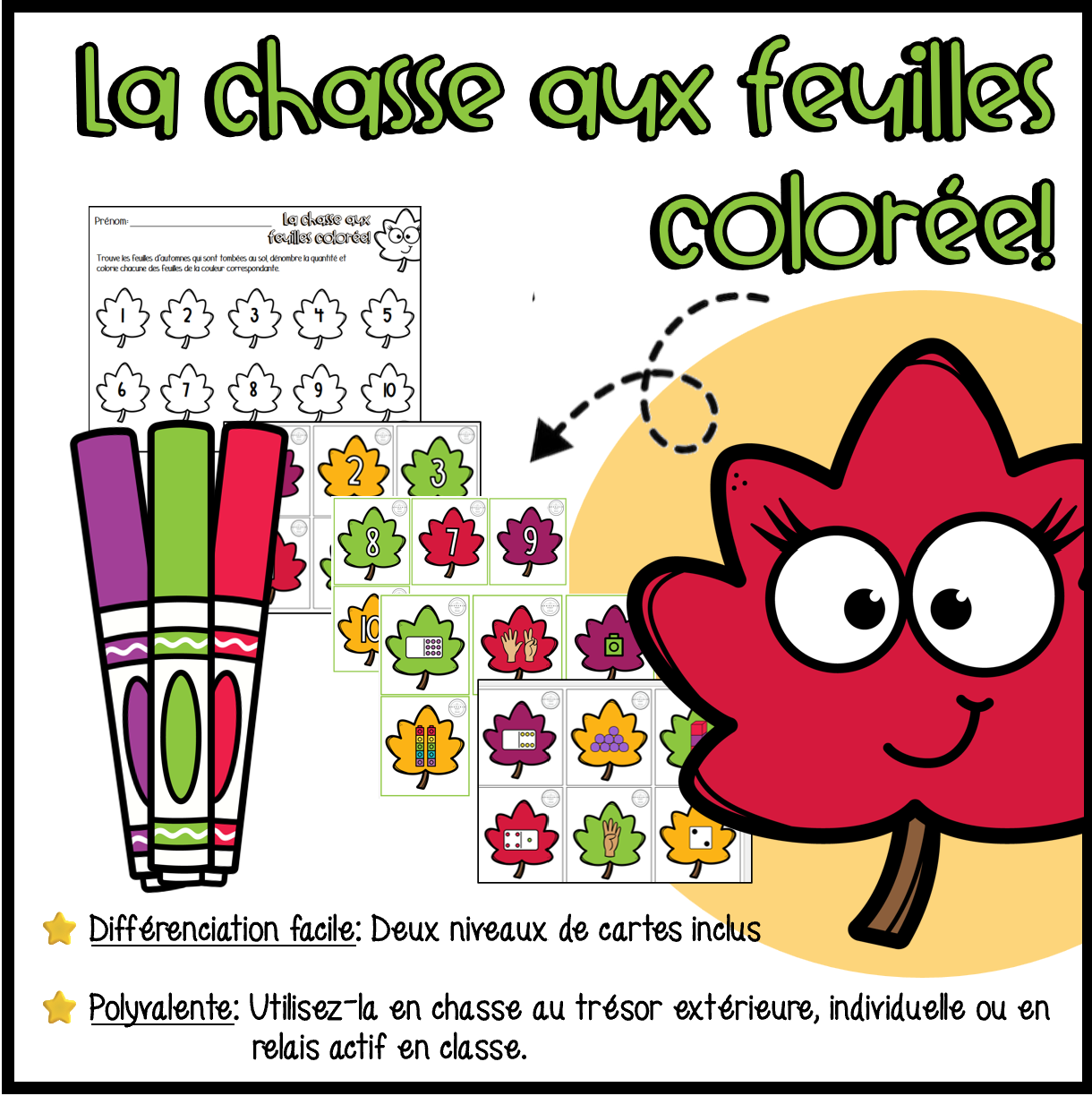 La chasse aux feuilles colorées