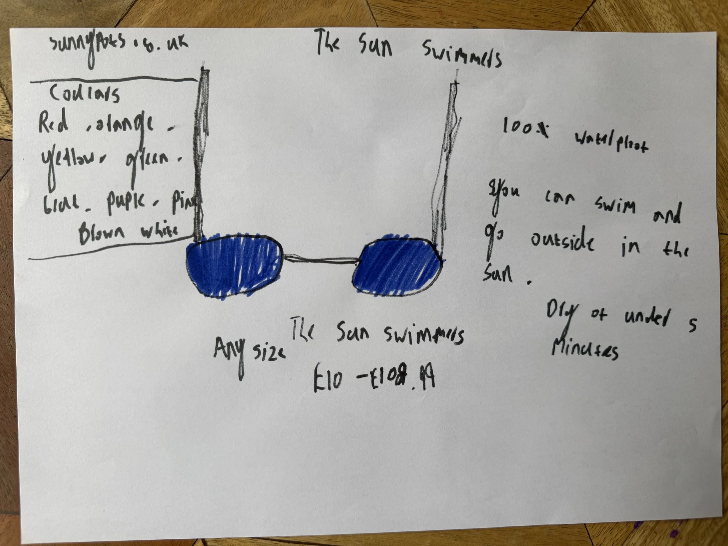 Early sketch of glasses 