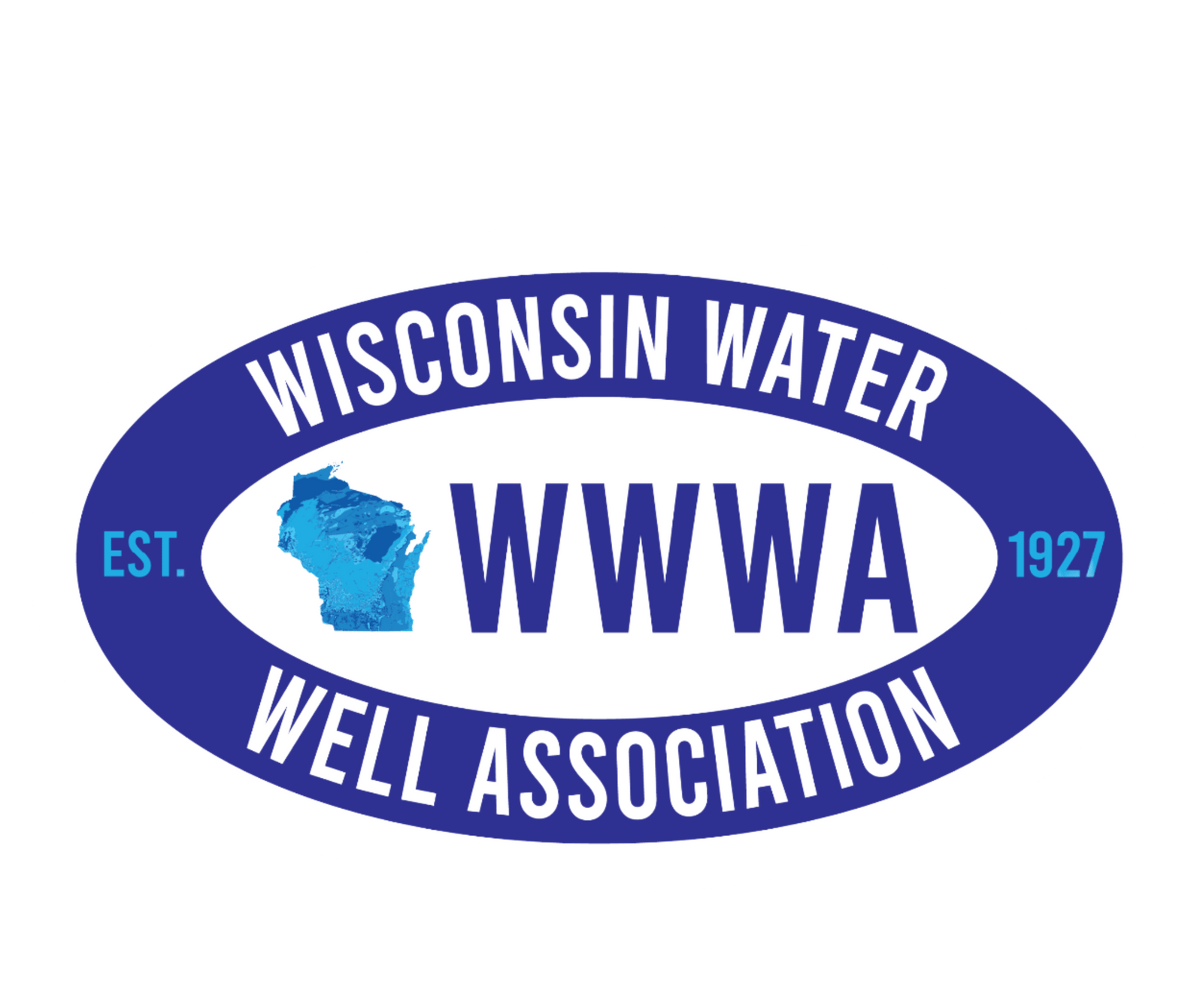 Outline of the state of Wisconsin with the text 'Wisconsin Water Well Association, Inc. Providing & Protecting Wisconsin's Groundwater'.