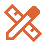 A hammer and a wrench crossed together.