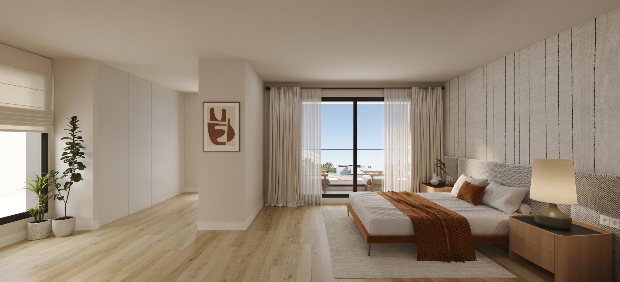 Habitación en suite con terraza privada y vestidor